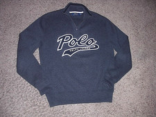 POLO Ralph Lauren 1/4 zip neck Spellout EMBROIDERED cotton Sweater men's Medium