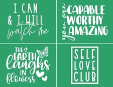 DGAGA Self Love Silk Screen Stencils 8.5x11 inches, i can i will