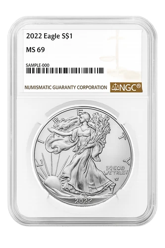 2022 $1 American Silver Eagle NGC MS69 Brown Label