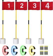 Mini Golf Flagstick with RGB Hole Light, Practice Putting Green Flags for Yard,