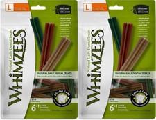 Whimzees 2 Pack of Stix Grain-Free Dental Dog Treats, 7 Large Chews Each