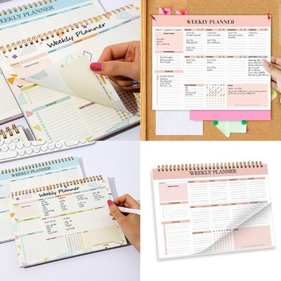 Twin Coil Binding Weekly Planner Notepads 104 Page Undated Academic Planner