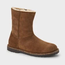 Women's Birkenstock Uppsala Zip Shearling Boots (Color:  Dark Tea- Shoe Width:W)