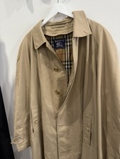 Vintage Burberrys Trench Coat Size 48 XLong Beige 80s 90s Novacheck Made England