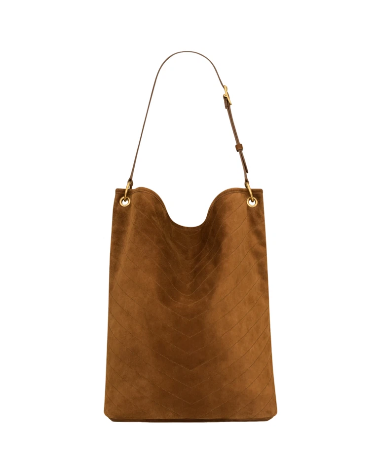 SAINT LAURENT Niki $3500 Caramel Cognac Suede Bucket Bag New & Authentic - Image 2 of 4