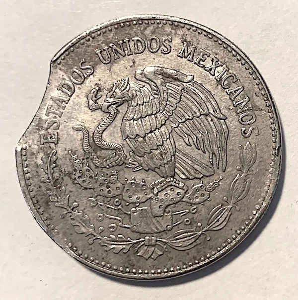 MEXICO 50 Pesos 1982 Coyolxauhqui Large Clip Error  KM-490 Circ. S+H $5-USA - Image 2 of 2