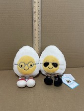 Jellycat Lot Amuseable Geek Egg And Chic Egg Plush See Pics Imperfect Tags
