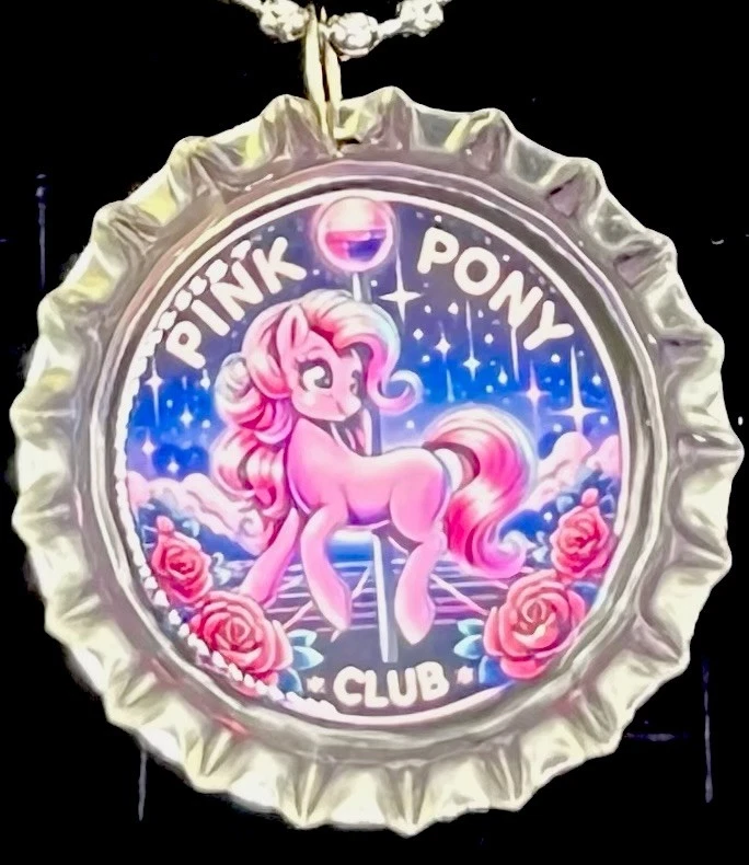 Pink Pony Club / Favores de fiesta / Tapa de botella / Collares / Cumpleaños / Favor Foto 2 de 2