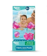 AQUA SWIM SCHOOL Little Girls Inflatable Fabric Arm Floats 50-80 lbs / 6-8 Years