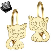 OhrhäNger MäDchen Katze 925 Silber Kinder Ohrringe Brisur Schmuck Geschenk Damen
