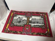 Vintage Queens Silver Jubilee Tea Towel 1977  Cotton Windsor Buckingham Palace