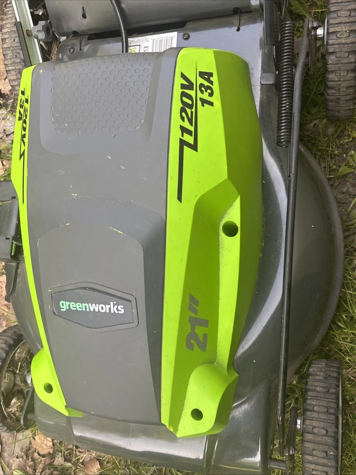 Green Works 120 V 13 Amp 21 Inch Deck Green Lawnmower - Image 2 of 4