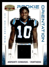 2010 GRIDIRON GEAR ARMANTI EDWARDS 22 ROOKIE ORIENTATION PLATINUM 18/25 PANTHERS