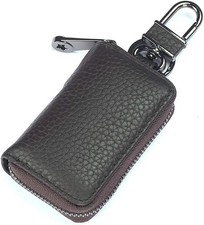 Leather Key Case Holder Zipper Bag Remote Fob For Car - 10 Colors