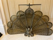 Vintage antique Peacock Fan Fire Guard