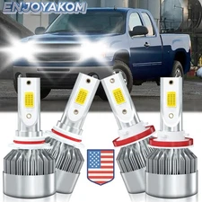 For GMC Sierra 1500 2007-2013 LED Headlights High Low Beam Bulbs Kit White 6000K