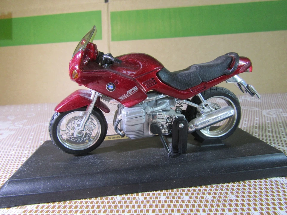 383Z Maisto 307R BMW R 1100 RS 1993 Moto Bordeaux 1:18 + Socle - Photo 3/4
