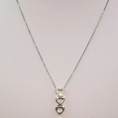 BLISS, COLLANA TRILOGY CUORI, DIAMANTI KT 0,05, ORO BIANCO 18KT