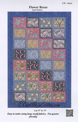 FLOWER BOXES  Quilt Fabric Kit using TT Revive Art Nouveau 50'' x 70'' - see descr