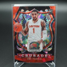 2020-21 PANINI PRIZM DRAFT PICKS OBI TOPPIN CRUSADE RED ICE PRIZM ROOKIE #87