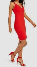 $69 Sequin Hearts Juniors' Women's Red Lace-Back Sleeveless Bodycon Dress Size 5