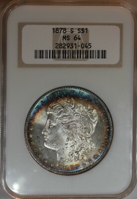 1878 S $1 NGC MS 64 - Morgan Silver Dollar $1, Miss Liberty Head