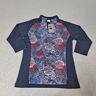 Ping Golf Shirt Woman 6 Sensorcool Blue Quarter Zip Floral