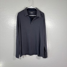 UnTuckit Polo Shirt Mens XL Gray Long Sleeve Cotton Casual
