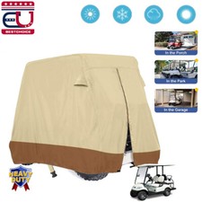 Waterproof Golf Cart Cover Zipper 4 Passenger EZ GO Club Car Yamaha Elastic Hem