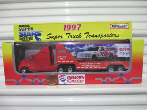 Matchbox 1997 SuperStar Transporter QVC McDs Remax Skittles Fina Hype Timberwolf
