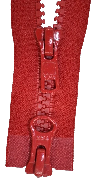 YKK 2 Wege Reißverschluß Kunststoff 5 mm 519 rot 50-100 cm für Jacken, u.ä...