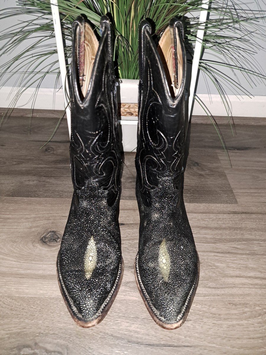Womens Los Altos Black Exotic Genuine Stingray Western  display picture 2
