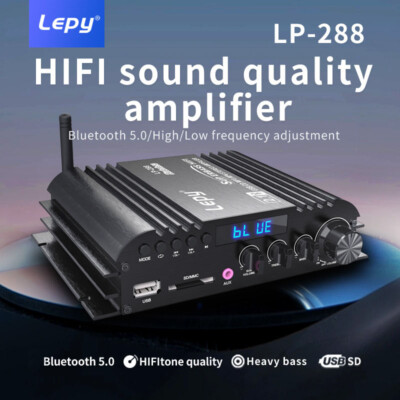 Lepy LP-288 BT 5.0 Mini HiFi BASS 2.1 Car Audio Amplifier For Mobile PC Car Auto