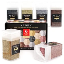 Arteza Fine Glitter | Metallic Colors | 1.5oz each - Set of 6