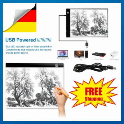 MARKENLOS A3/A4 LED Zeichenbrett Zeichnung Tracing Grafiktablett Lightpad Board USB Kabel