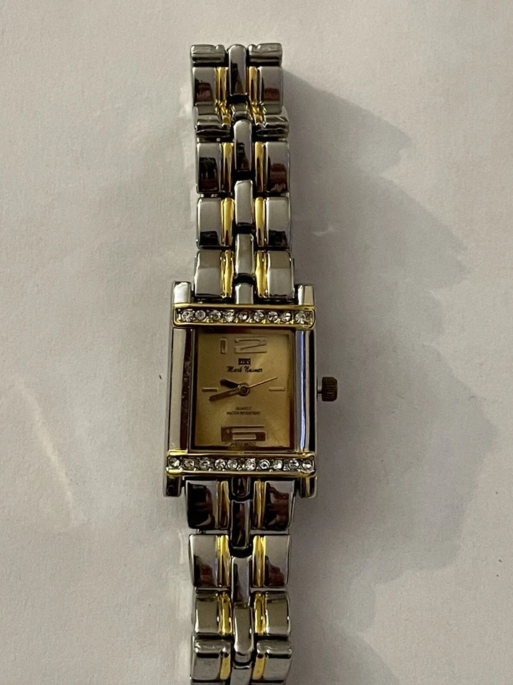 Bisel con joyas tono dorado y plateado Mark Naimer para damas nuevo stock antiguo ¡funciona muy bien! Foto 3 de 4