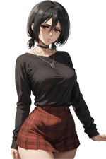 Goth Mikasa Attack on Titan Waifu Weatherproof Anime Sticker 6" Car Decal