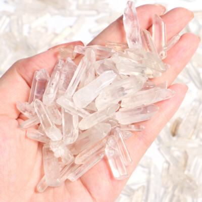 50g Lot Tibet Natural Clear Quartz Crystal Points Terminated Wand Specimen AAA E