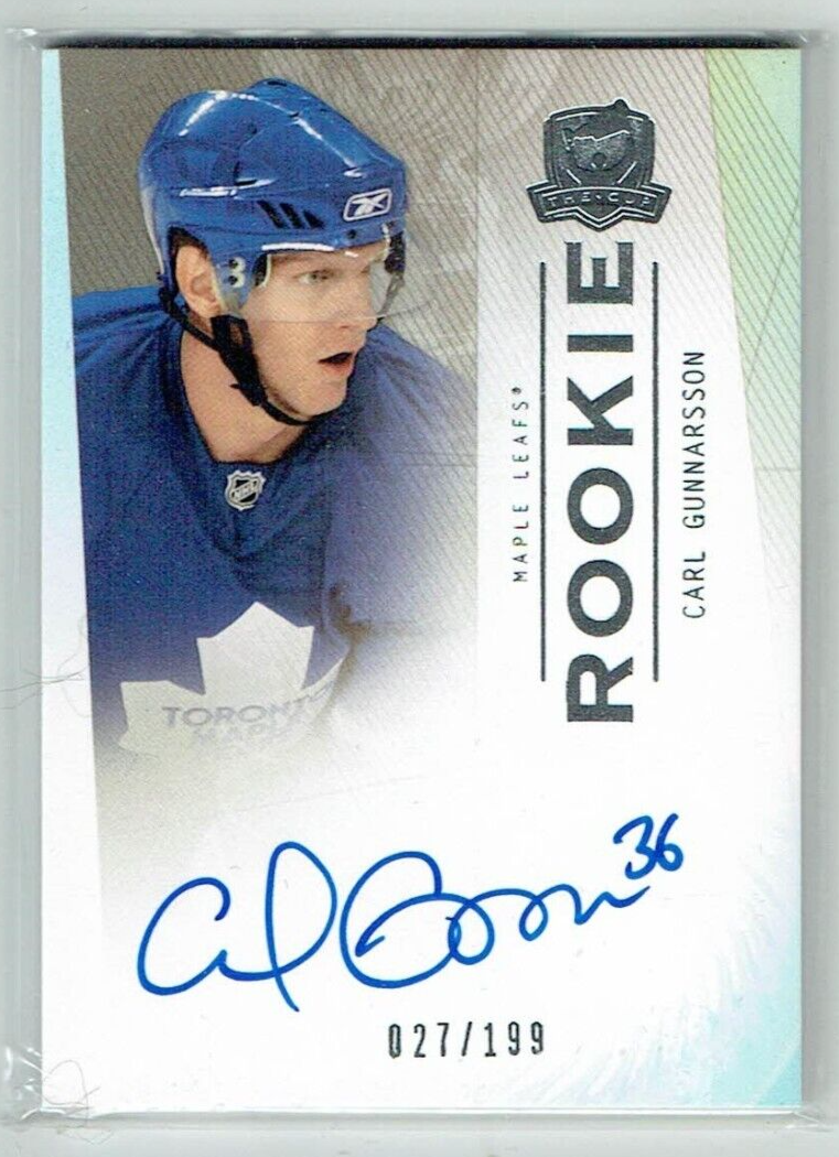 09-10 UD Upper Deck The Cup Carl Gunnarsson /199 Rookie Auto