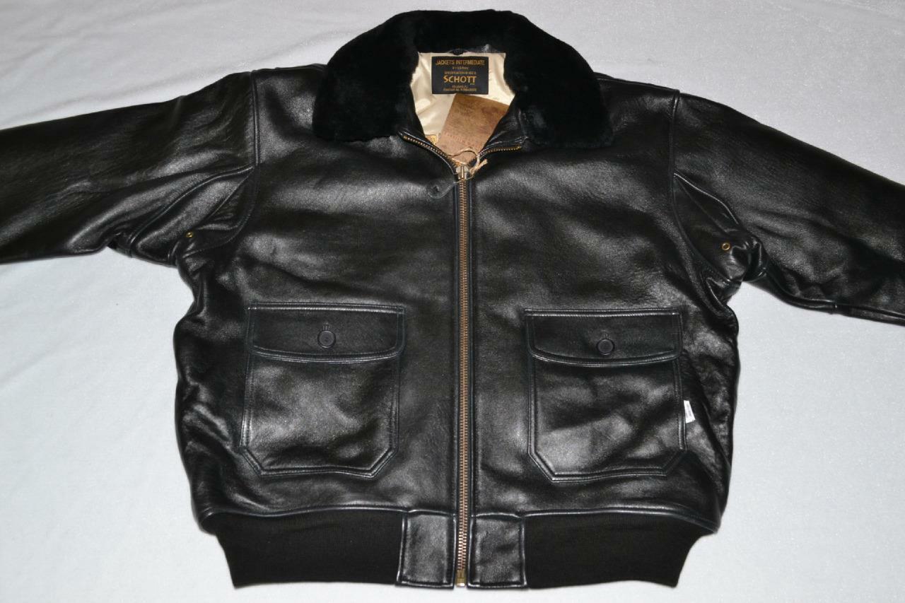 SCHOTT NYC G1S G-1 LEATHER FLIGHT JACKET BLACK ALL SIZES BRAND NEW AUTHENTIC