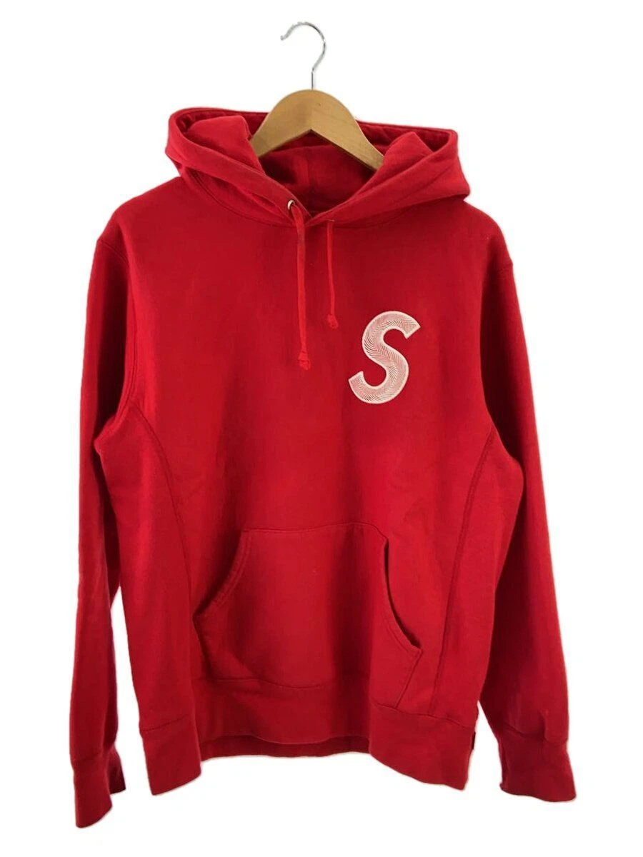Sweat à capuche Supreme logo S M coton teinté rouge occasion