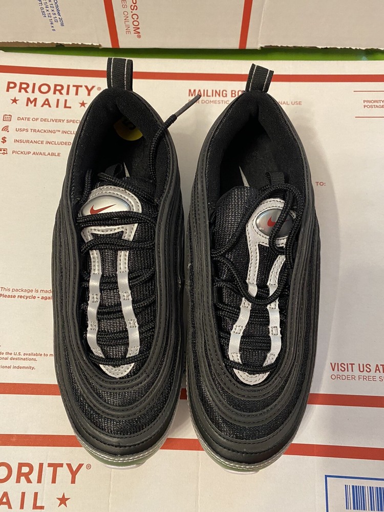 2018 Nike Air Max 97 QS B-Sides Metallic Silver Mens Size 5 AT5458-001