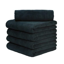 5 Pcs Microfiber Towel Edgeless Scratch Free Cleaning Clothes 16"x16" Black 