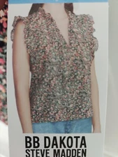 BB Dakota by Steve Madden Ditsy Floral Top Women’s Large NWT
