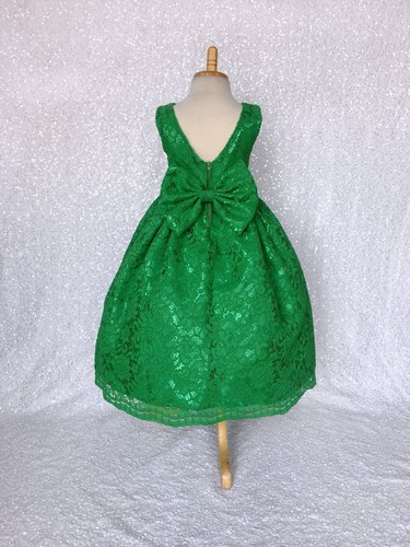 French Lace Floral Multi Color V-Back Junior Infant Dress Wedding Birthday Party - Picture 49 of 66