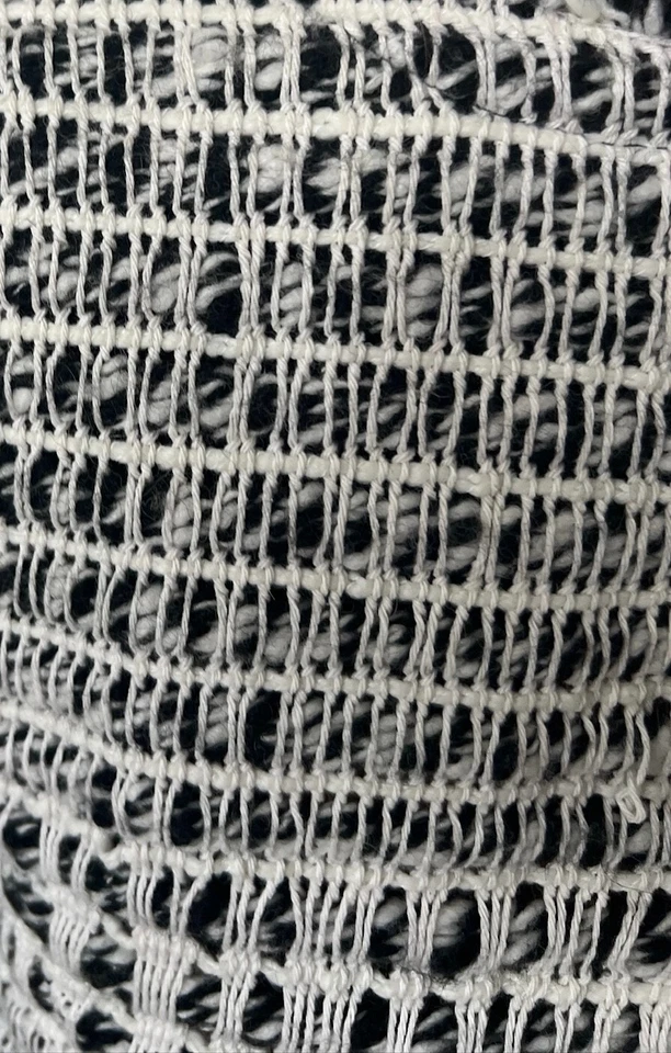 Jaqueta Blazer Aberta IRO Preto Branco Tweed Azure Acabamento Franja 34 EUA XS - Imagem 4 de 4