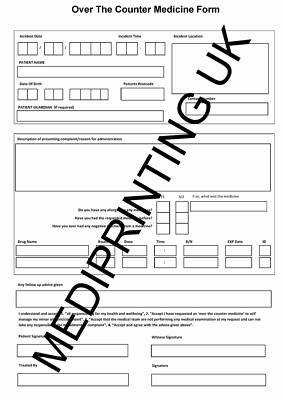 Over the Counter Medizin Aktenblätter - A5-Format - Duplikate