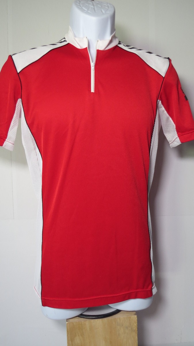 vtg DESCENTE RED CYCLING JERSEY Mesh side panels FITS SMALL