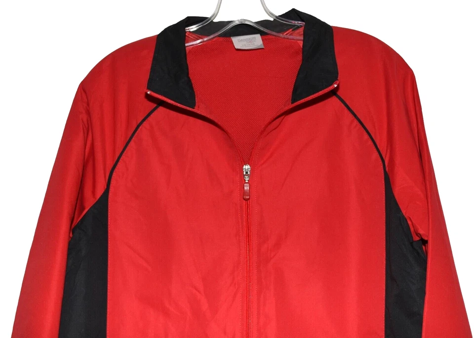 Danskin Now Red with Black Accents Lightweight Mesh lined Womens Jacket Size L - Image 2 of 4
