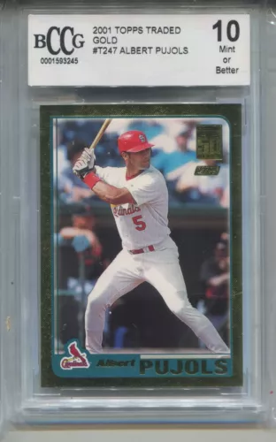 2001 Topps Traded GOLD Albert Pujols Rookie Card Beckett Graded BCCG 10 #T247